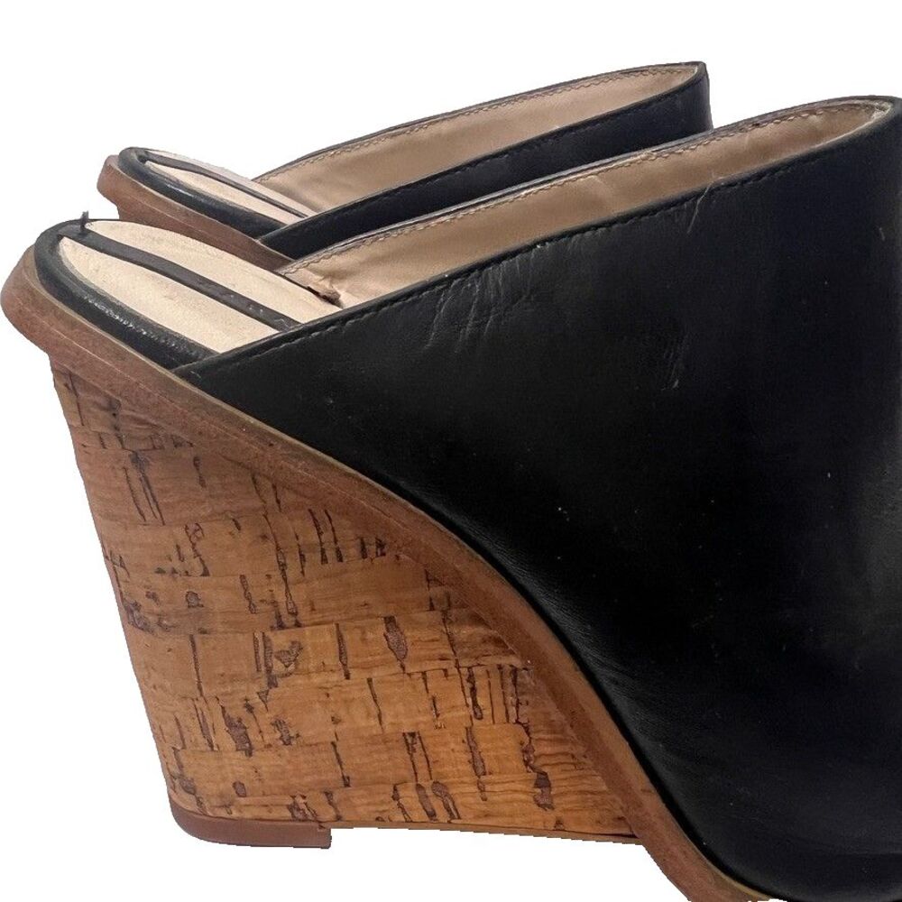 ZARA BASIC Black Wedge Cork Platform Sandals Wome… - image 10